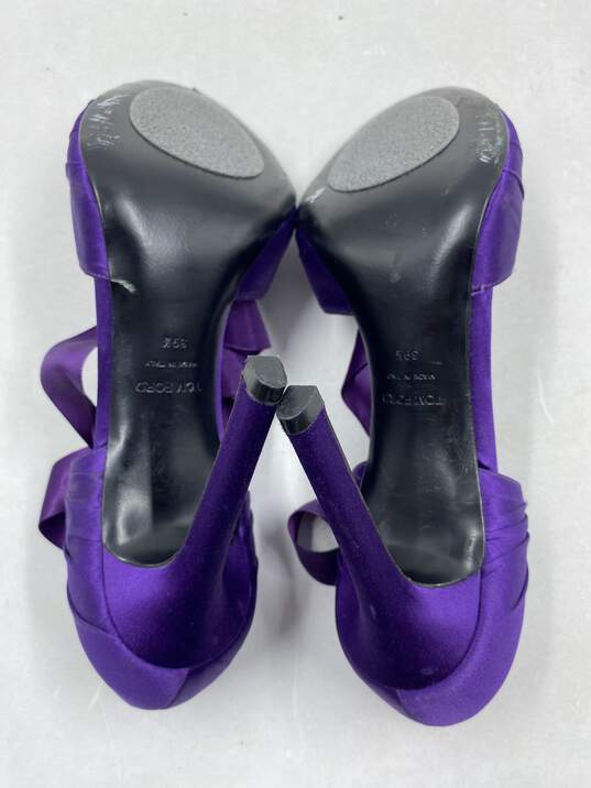 Authentic Tom Ford Purple Satin Pump W 9 image number 7