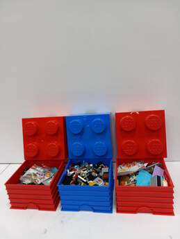 Lego Set of 3 Lego Brick Block Storage Container Filled w/ Legos