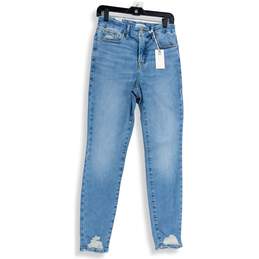 NWT Good American Womens Blue Denim Extra Stretch Skinny Leg Jeans Size 8/29