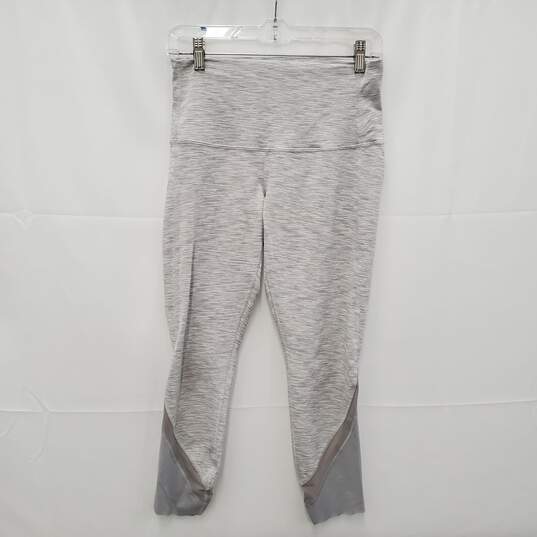 Lululemon Athletica WM's Gray Stripped High Rise Scalloped Hem Leggings Size 8 image number 1