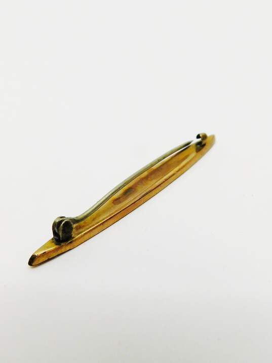 Antique Gold Filled Etched Swirl Bar Pin 5.2g image number 2