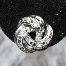 Sterling Silver Diamond Accent Knot Stud Earrings w/Box alternative image