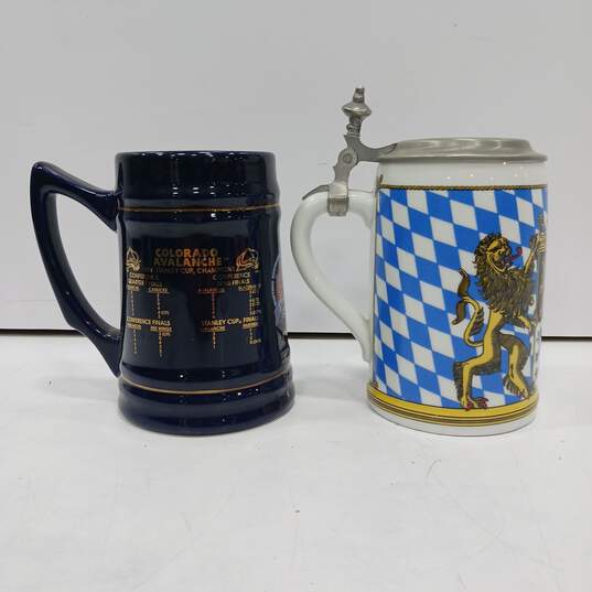 Colorado Avalanche & Lidded German Beer Mugs Assorted 2pc Bundle image number 3