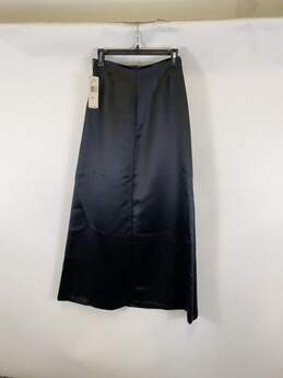 NWT Jones New York Evening Womens Black Satin Bake Zip Maxi Skirt Size 8P alternative image