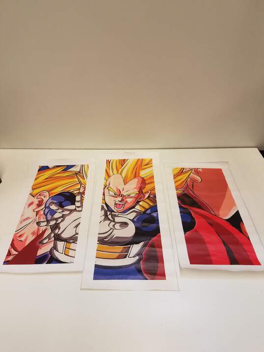 Dragon Ball Z Anime Character Vageta 3-Piece Canvas Print Art image number 1