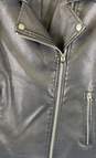 Topshop Mens Black Leather Full Zip Pockets Long Sleeve Motorcycle Jacket Size 8 image number 5