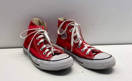 Converse Chuck Taylor All Star Hi Red Casual Sneakers Women's Size 6.5 image number 3