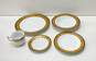 Porcelain Dinnerware Plates -Gold Rim 5 Piece Set - Versace Style Tableware image number 1