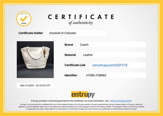 Authenticated Women's Coach Leather North/South Park Tote Bag w/Signature Wallet image number 1