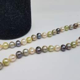 Sterling Silver 5.6mm Fw Pearl Multi Color 23.5" Necklace 28.2g alternative image