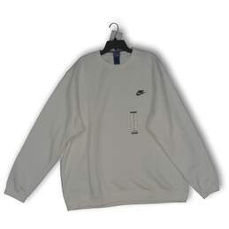 NWT Nike Mens Pullover Sweatshirt Crewneck Long Sleeve White Size 3XL