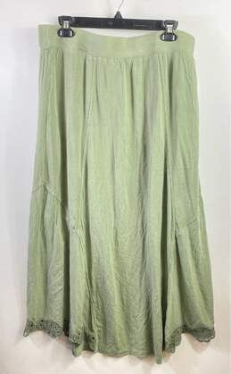 XCVI Women Olive Green Midi Skirt XL
