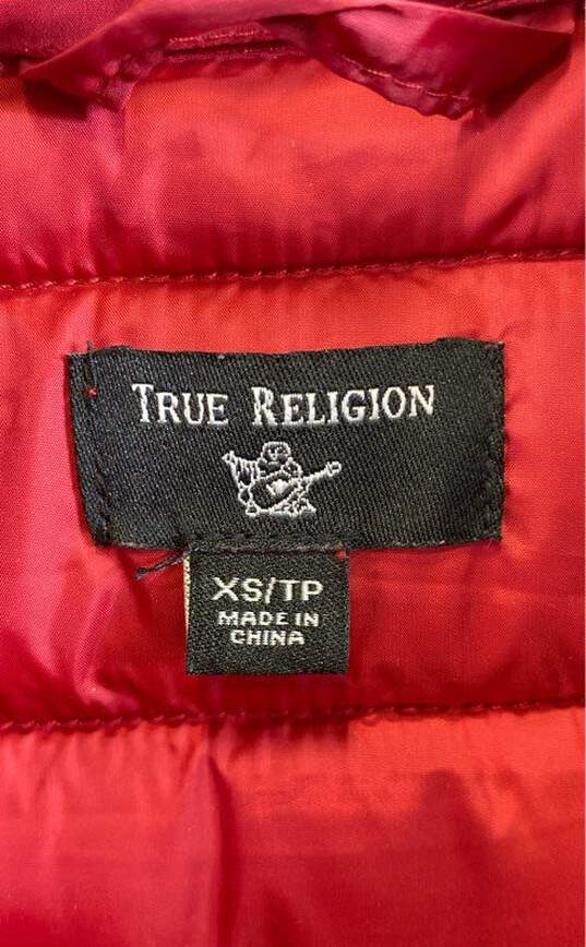 True Religion Womens Red Long Sleeve Full-Zip Short Puffer Jacket Size X-Small image number 3