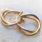 14K Yellow & White Gold Twisted Hoop Earrings image number 1