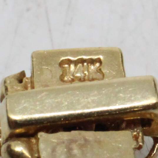 14K Yellow Gold Filigree Link Oval Amethyst Bracelet - 13.3g image number 6