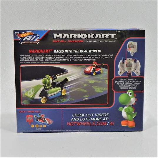 Hot Wheels Ai Mario Kart: Yoshi Smart Car Body And Cartridge Kit IOB image number 3