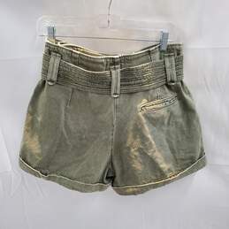 Sezane Olive Green Belted Shorts Women's Size 38 alternative image