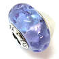 Designer Pandora S925 ALE Sterling Silver Purple Murano Beaded Charm w/ Bag image number 3