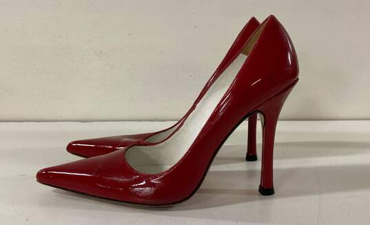 Charles David Patent Leather Stiletto Heels Red 6.5 image number 1