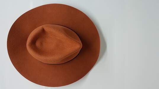 Frye Cognac Wool Wide Brim Cowboy Hat w/ Leather Belt - WM's O/S image number 1