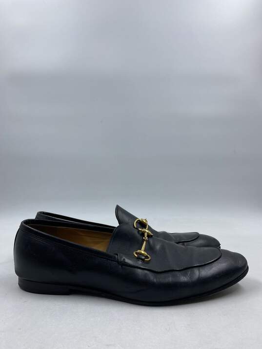 Authentic Gucci Black Leather Horsebit Accent Dress Loafers M 10.5 image number 1