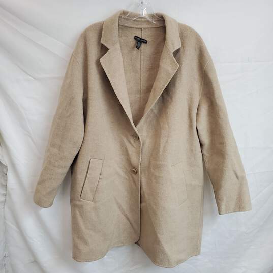 Eileen Fisher Wool Blend Trench Coat Jacket Size L image number 1