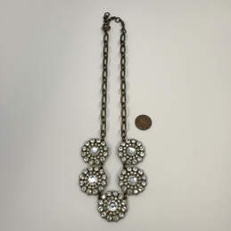 Designer J. Crew Gold-Tone Link Chain Crystal Cut Stone Statement Necklace alternative image