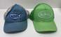 Bundle of 2 Von Dutch Adjustable Strap Green & Blue Trucker Hats image number 1