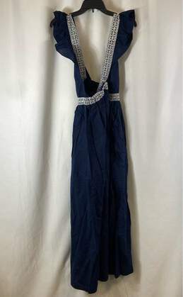 NWT J.Crew Womens Navy Blue Lace Ruffle Deep V-Neck Fit & Flare Dress Size Large alternative image