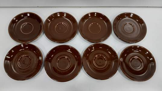 Set of 8 Fiesta Chocolate Brown Ceramic Saucers image number 2