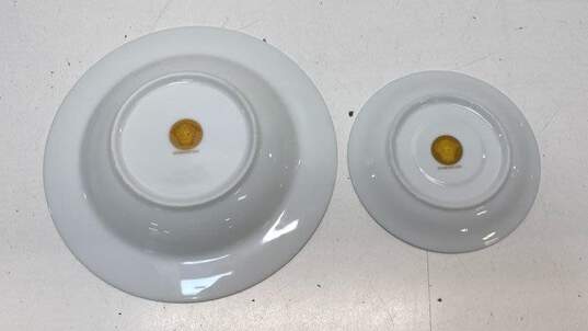 Porcelain Dinnerware Plates -Gold Rim 5 Piece Set - Versace Style Tableware image number 5