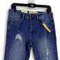 NWT Womens Blue 5-Pocket Design Distressed Straight Leg Jeans Size 32x32 image number 3