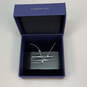 Designer Swarovski Silver-Tone Clear Crystal Stone Chain Necklace With Box image number 1