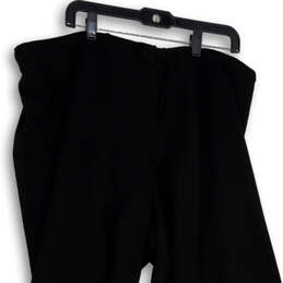 Womens Black Flat Front Regular Fit Straight Leg Cropped Pants Size 22/24W