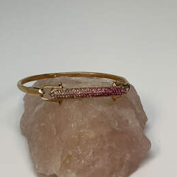 Designer Stella & Dot Gold-Tone Pink Rhinestone Classic Bangle Bracelet