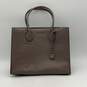 Michael Kors Womens Mercer Gray Leather Lock Charm Convertible Tote Handbag image number 1