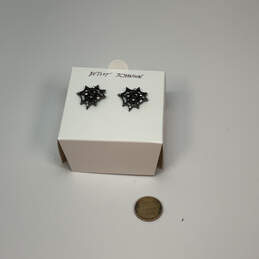 Designer Betsey Johnson Halloween Matching Spiderweb Stud Earrings w/ Box alternative image