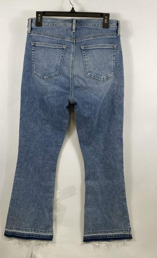 Loft Womens Blue High Rise Classic Fit Light Wash Denim Flared Leg Jeans Sz 29/8 image number 2