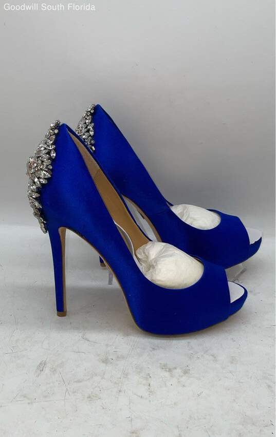 Badgley Mischka Womens Blue High Heel Shoes Size 7.5 image number 2