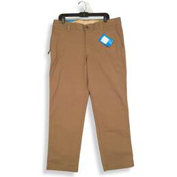 NWT Columbia Mens Chino Pants Flat Front Straight Leg Green Size W36 L30