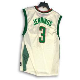 Adidas Mens White Milwaukee Bucks Brandon Jennings 3 Basketball Jersey Size M alternative image