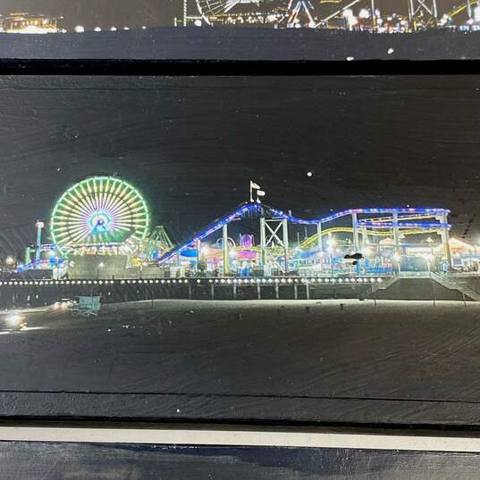 Kevin Anderson 3 Multi Media Art on Wood Base "Santa Monica Pier" OOAK Wall Art image number 3