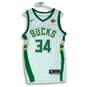 NBA Nike White Green Bucks Jersey #34 Antetokounmpo Size 48 image number 1