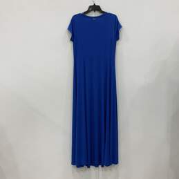 NWT Michael Kors Womens Maxi Dress Short Sleeve Round Neck Pullover Blue Size L alternative image