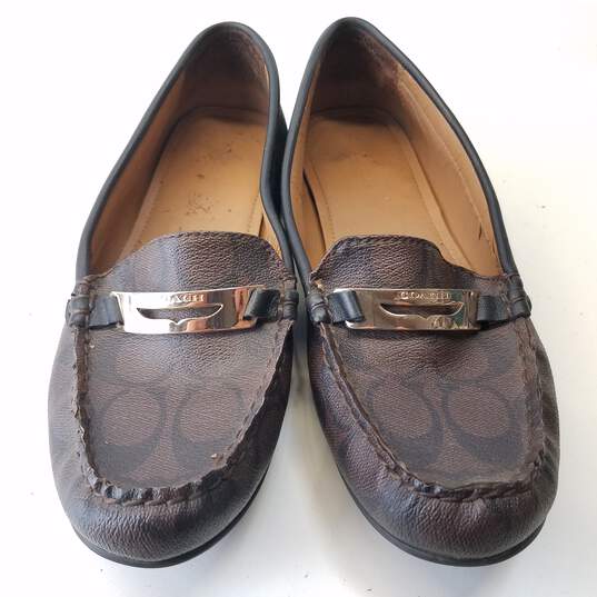 Coach Olympia Brown/Monogram Women's Flat Loafers Size 8.5 image number 2
