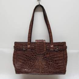 Nina Raye Genuine Crocodile Skin Leather Satchel Top Handle Bag