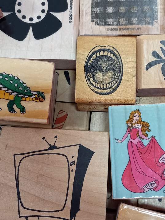 9lb Lot of Assorted Wooden Stamps image number 4