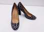 Bettye Muller Italy Leopard Print Patent Leather Pump Heels Shoes Size 37 image number 1