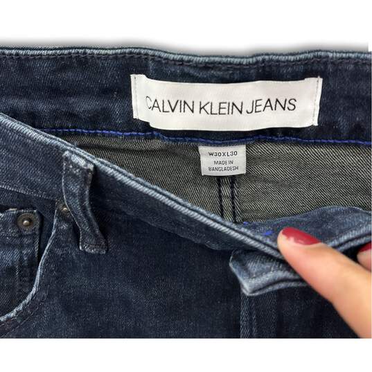 NWT Calvin Klein Jeans Womens Skinny Leg Jeans Dark Wash Blue Denim Size 30x30 image number 6