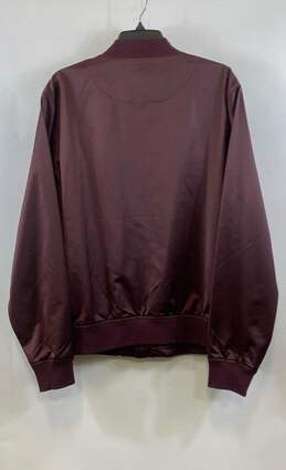 Bonobos Mens Maroon Long Sleeve Band Collar Full Zip Bomber Jacket Size XL alternative image